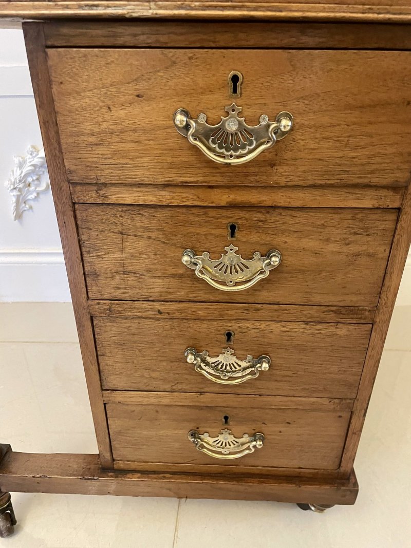 Antique Victorian Quality Walnut Freestanding Davenport - Image 15